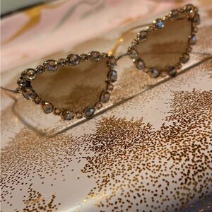Gold sparkly fashionable sunglasses